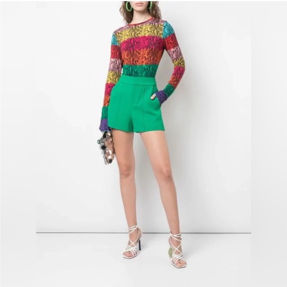 Alice + Olivia Pants - ALICE + OLIVIA PLEATED SHORT- in Green